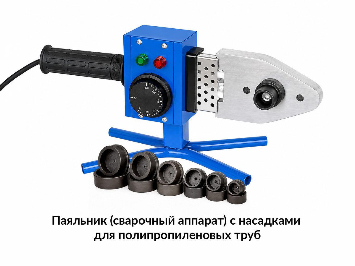 Паяльник (сварочный аппарат) с насадками для полипропиленовых труб