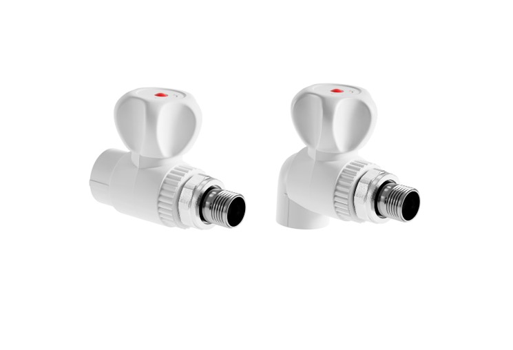 "Запорная арматура для радиаторов. Кран SLT AQUA PP-R прямой. Кран SLT AQUA PP-R угловой"